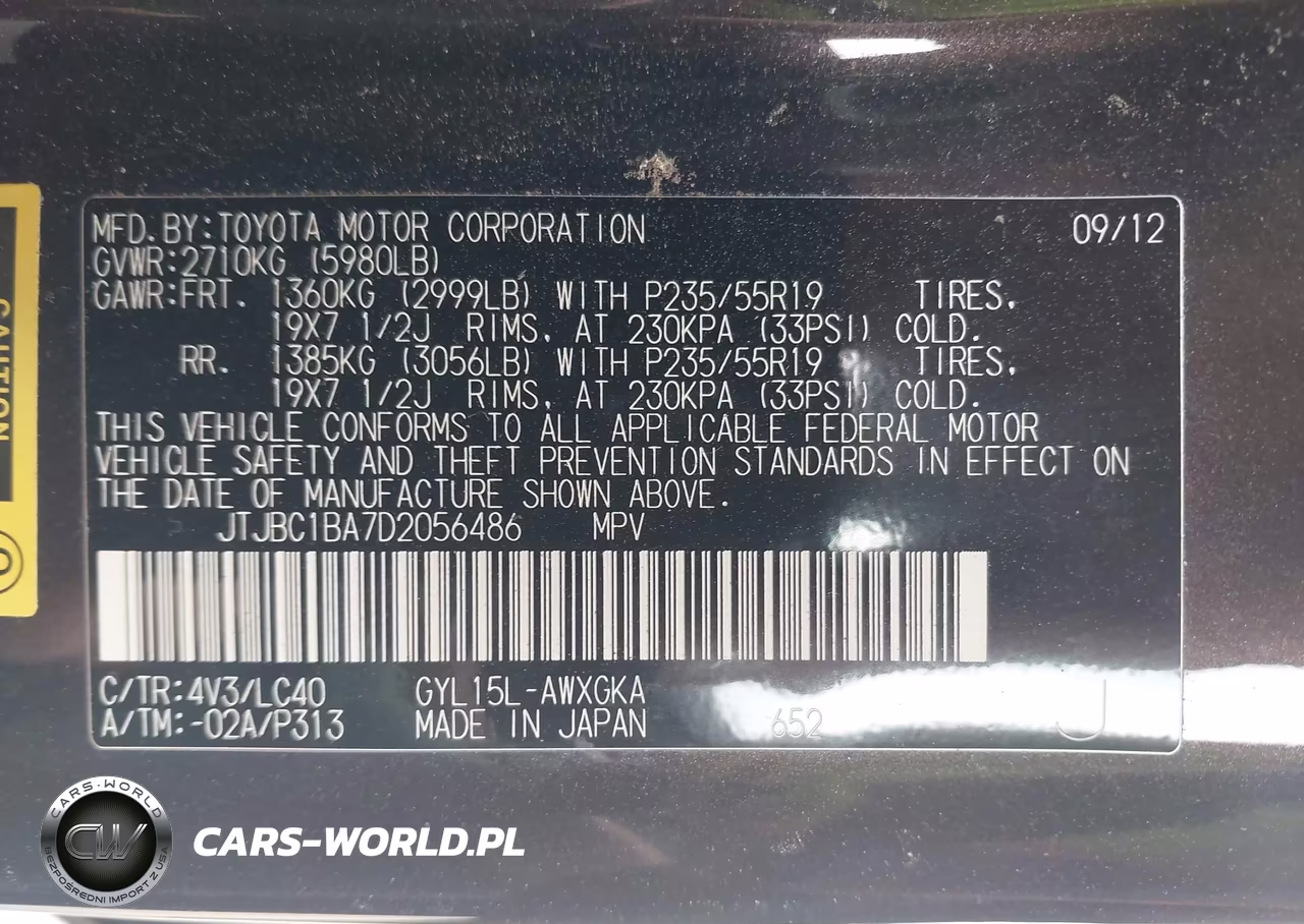 2013 Lexus Rx 450H VIN:JTJBC1BA7D2056486 - 9