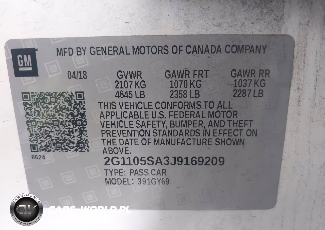2018 Chevrolet Impala 1Lt VIN:2G1105SA3J9169209 - 9