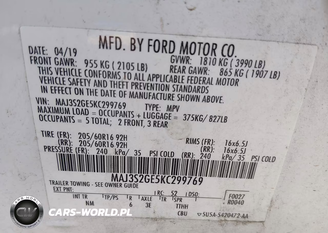 2019 Ford Ecosport Se VIN:MAJ3S2GE5KC299769 - 9