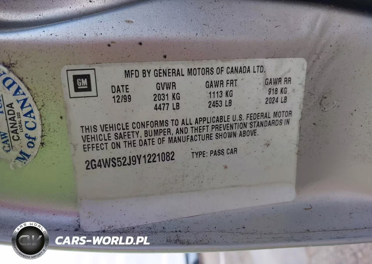 2000 Buick Century Custom VIN:2G4WS52J9Y1221082 - 9