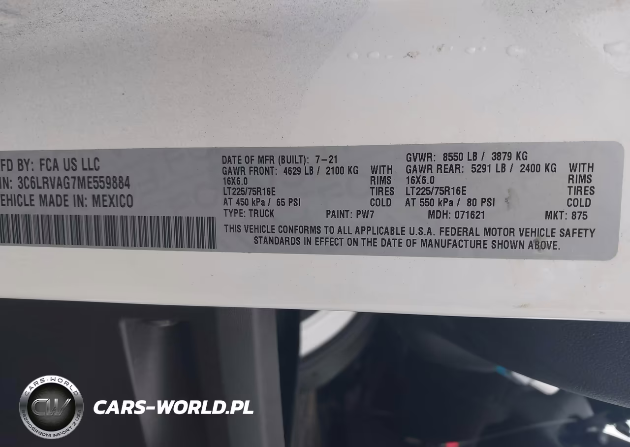 2021 Ram Promaster 1500 Low Roof 136 Wb VIN:3C6LRVAG7ME559884 - 9