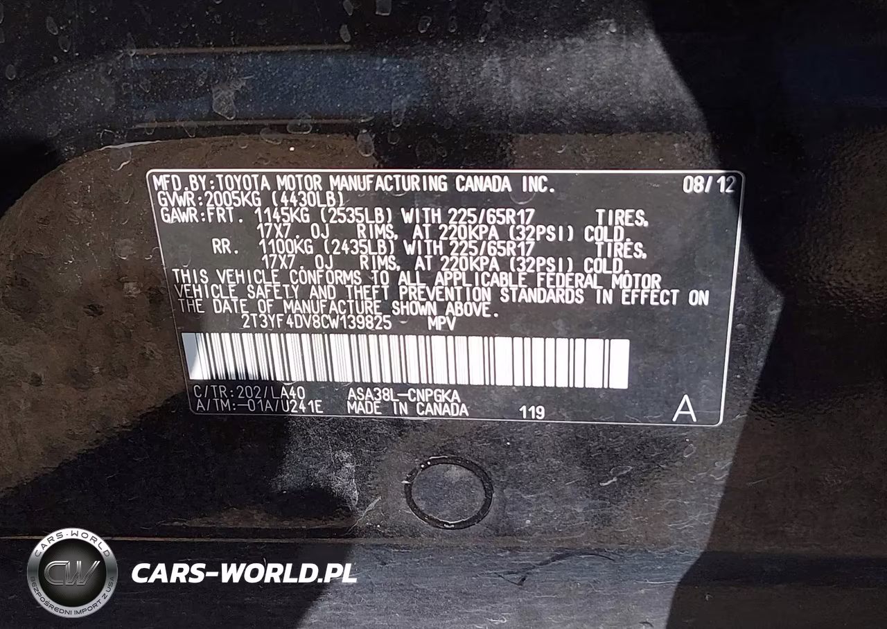 2012 Toyota Rav4 Limited VIN:2T3YF4DV8CW139825 - 9