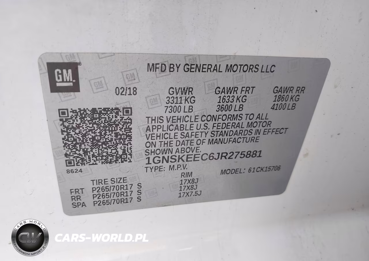 2018 Chevrolet Tahoe Commercial VIN:1GNSKEEC6JR275881 - 9