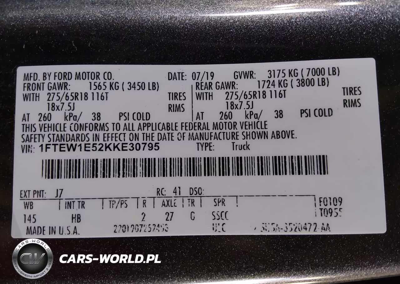 2019 Ford F-150 Lariat VIN:1FTEW1E52KKE30795 - 9
