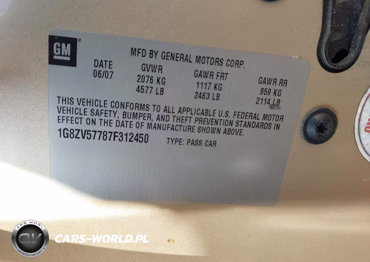 2007 Saturn Aura Xr VIN:1G8ZV57787F312450 - 9