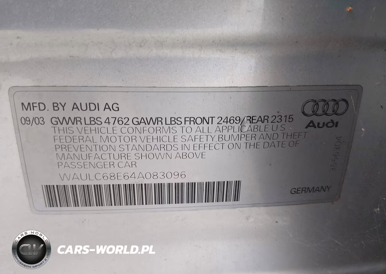 2004 Audi A4 1.8T VIN:WAULC68E64A083096 - 9