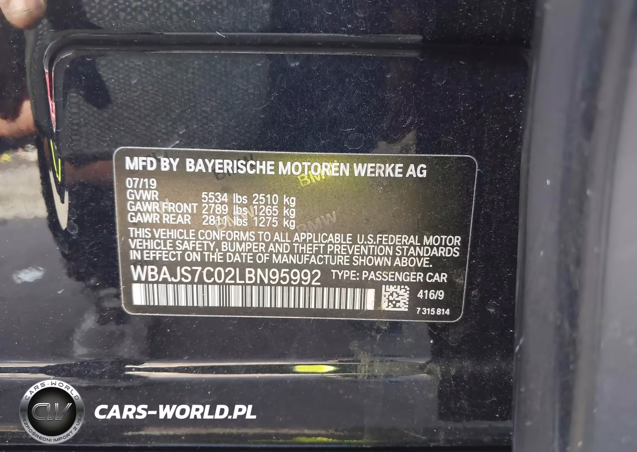2020 BMW M550I xDrive VIN:WBAJS7C02LBN95992 - 9