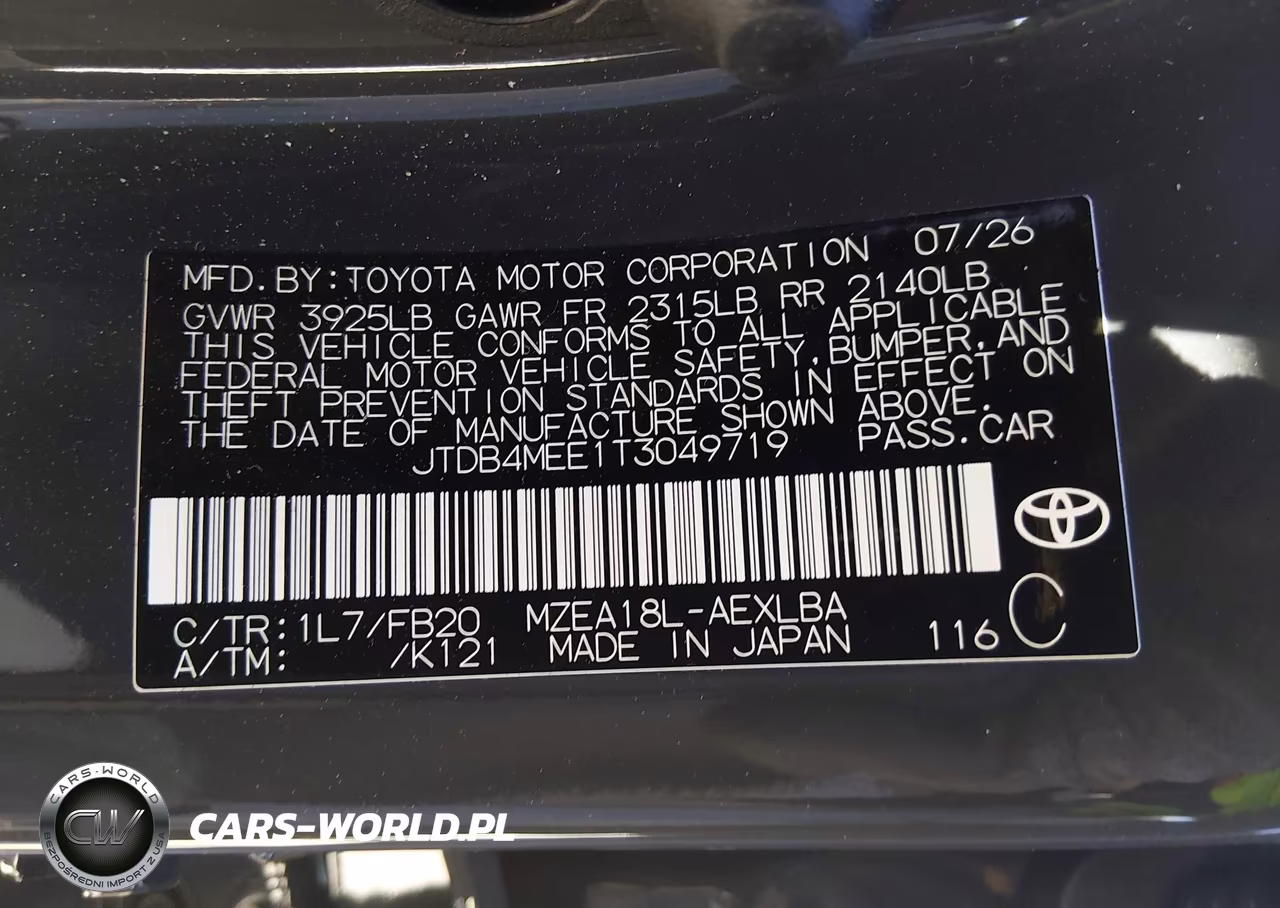 2026 Toyota Corolla Le VIN:JTDB4MEE1T3049719 - 9
