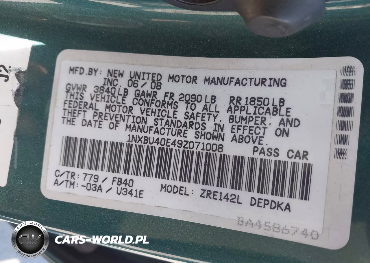 2009 Toyota Corolla Le VIN:1NXBU40E49Z071008 - 9
