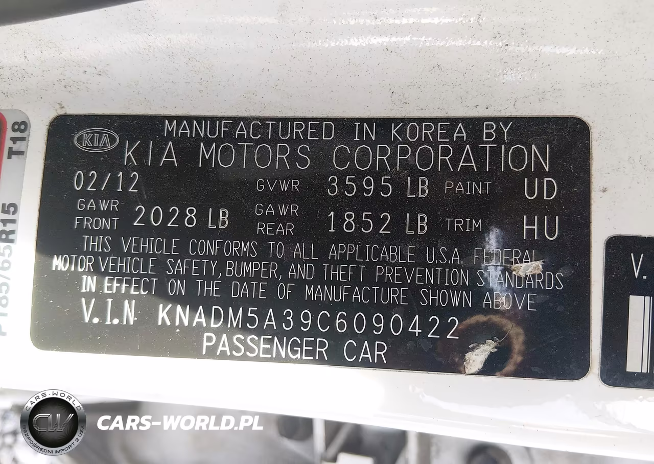 2012 Kia Rio Lx VIN:KNADM5A39C6090422 - 9