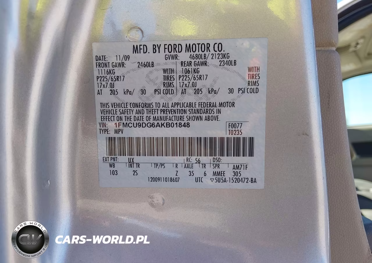 2010 Ford Escape Xlt VIN:1FMCU9DG6AKB01848 - 9