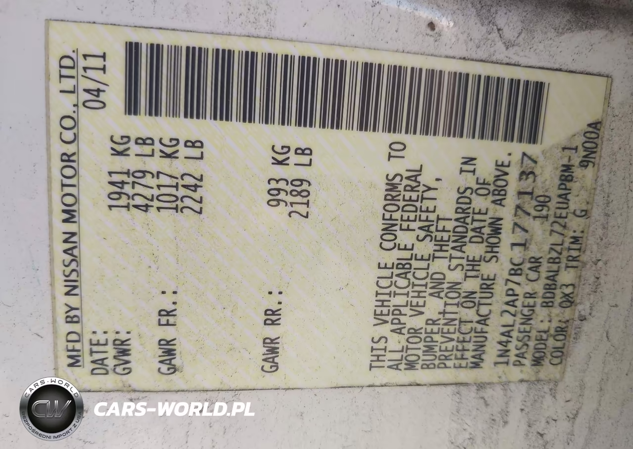 2011 Nissan Altima 2.5 S VIN:1N4AL2AP7BC177137 - 9