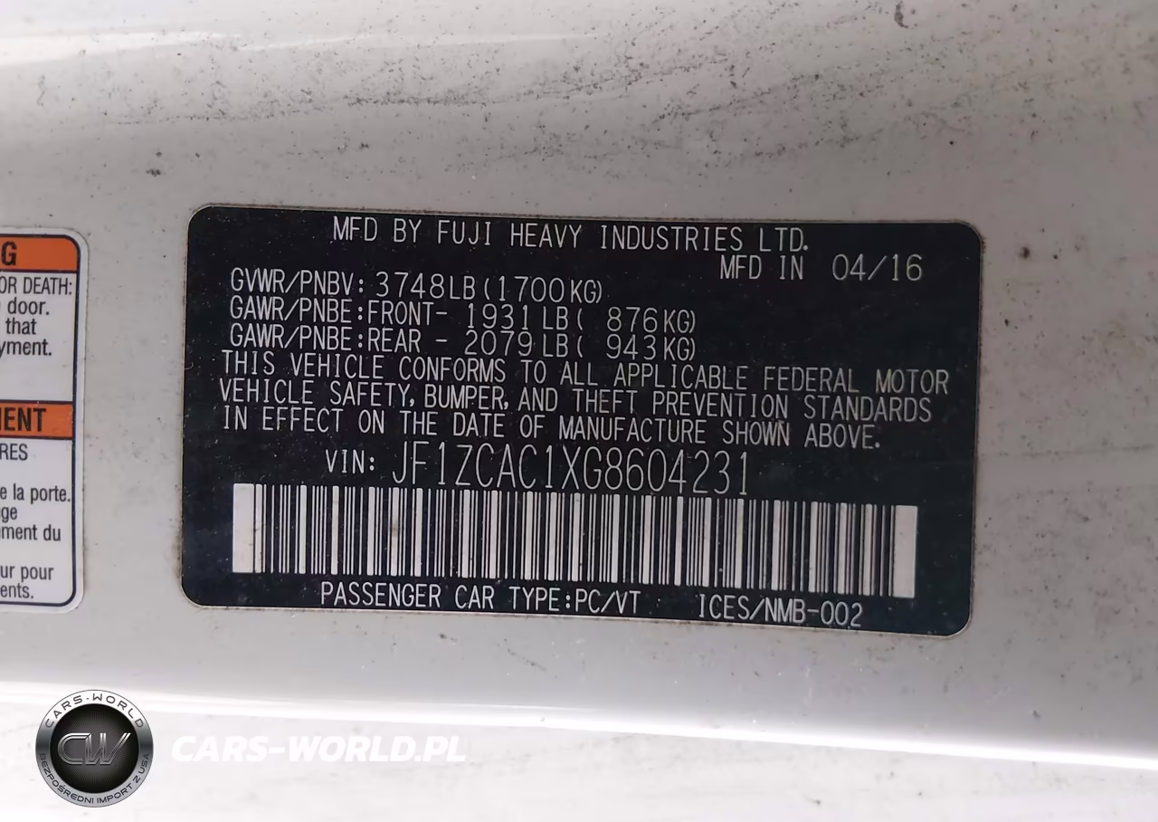 2016 Subaru Brz Limited VIN:JF1ZCAC1XG8604231 - 9