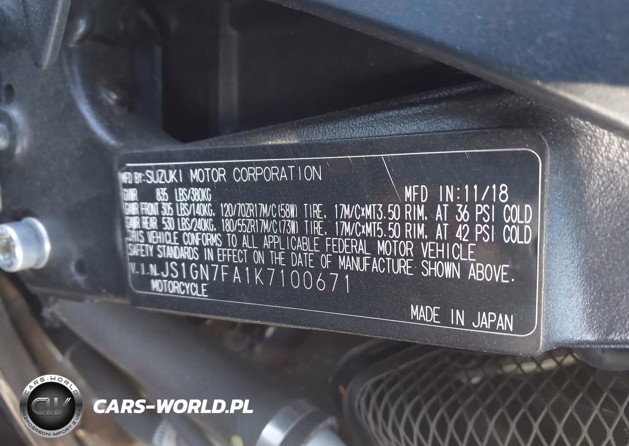 2019 Suzuki Gsx-R600 VIN:JS1GN7FA1K7100671 - 10