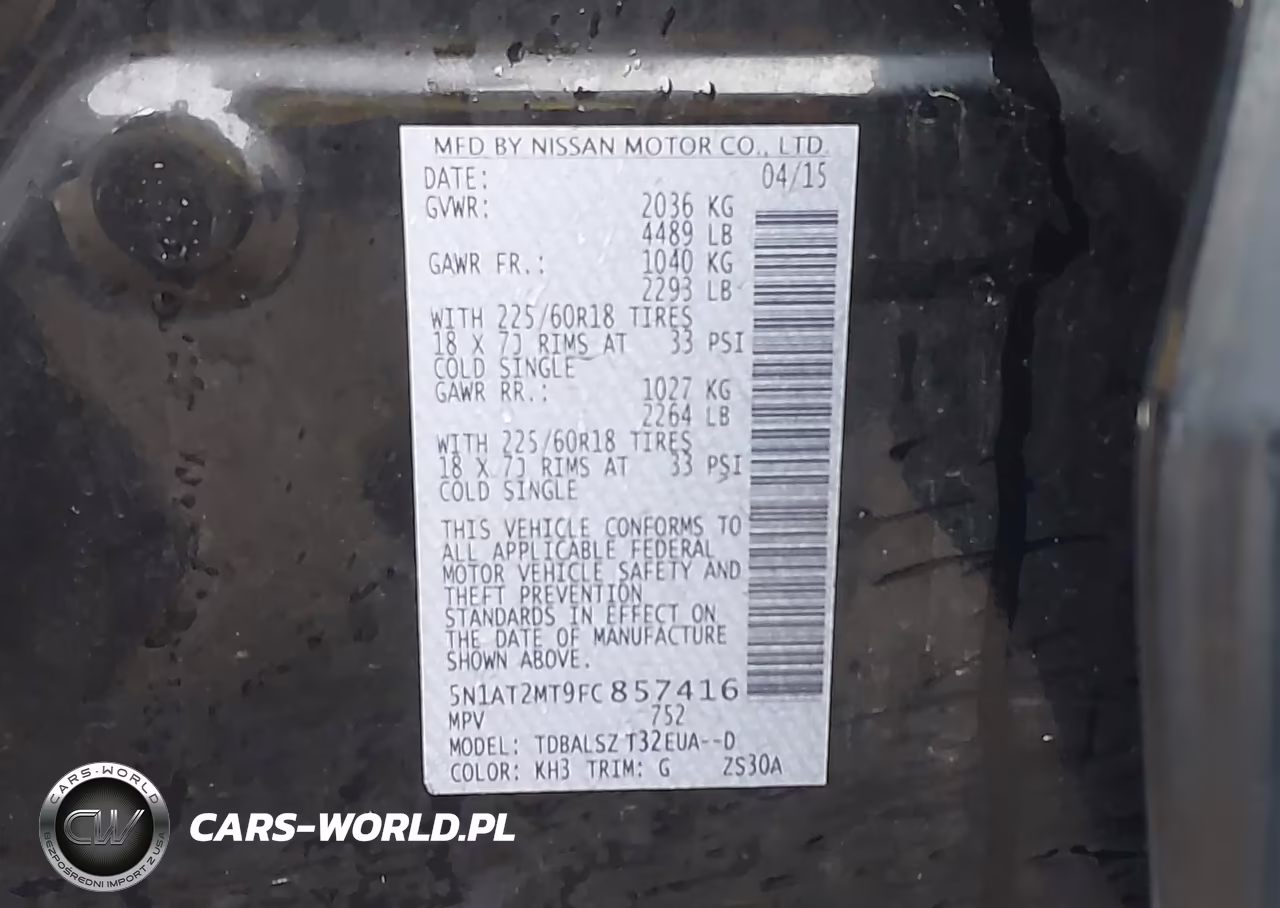 2015 Nissan Rogue Sl VIN:5N1AT2MT9FC857416 - 9