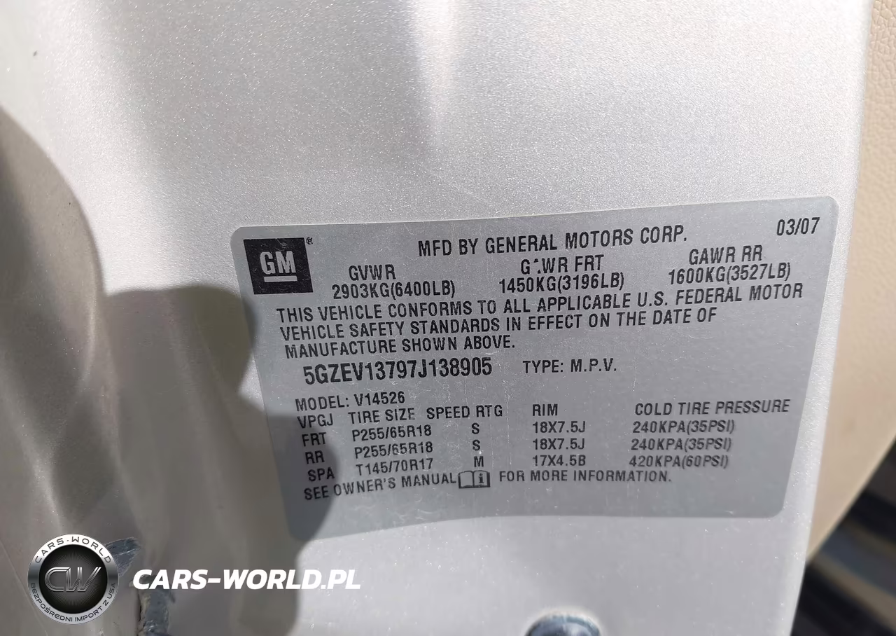 2007 Saturn Outlook Xe VIN:5GZEV13797J138905 - 9