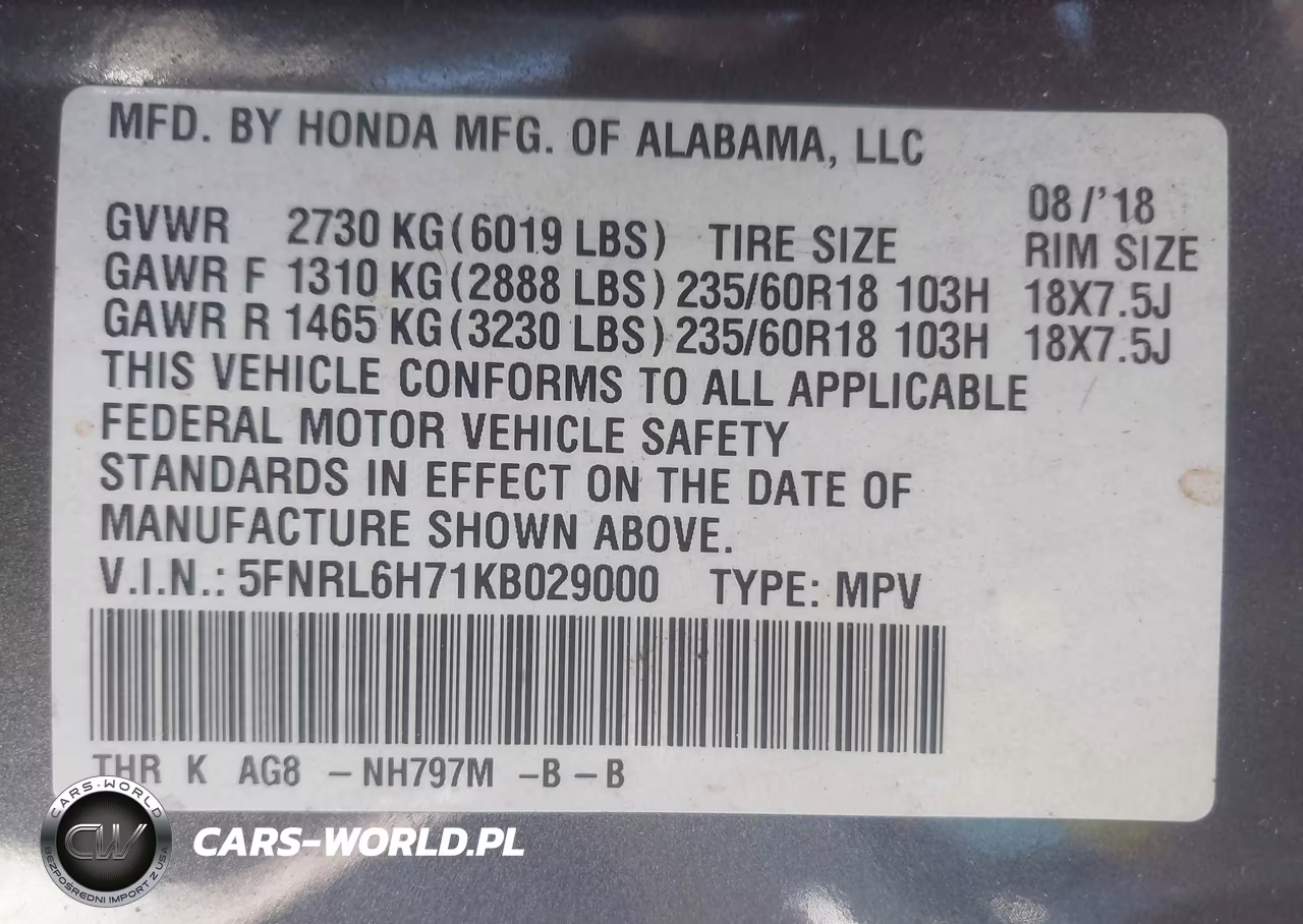 2019 Honda Odyssey Ex-L VIN:5FNRL6H71KB029000 - 9