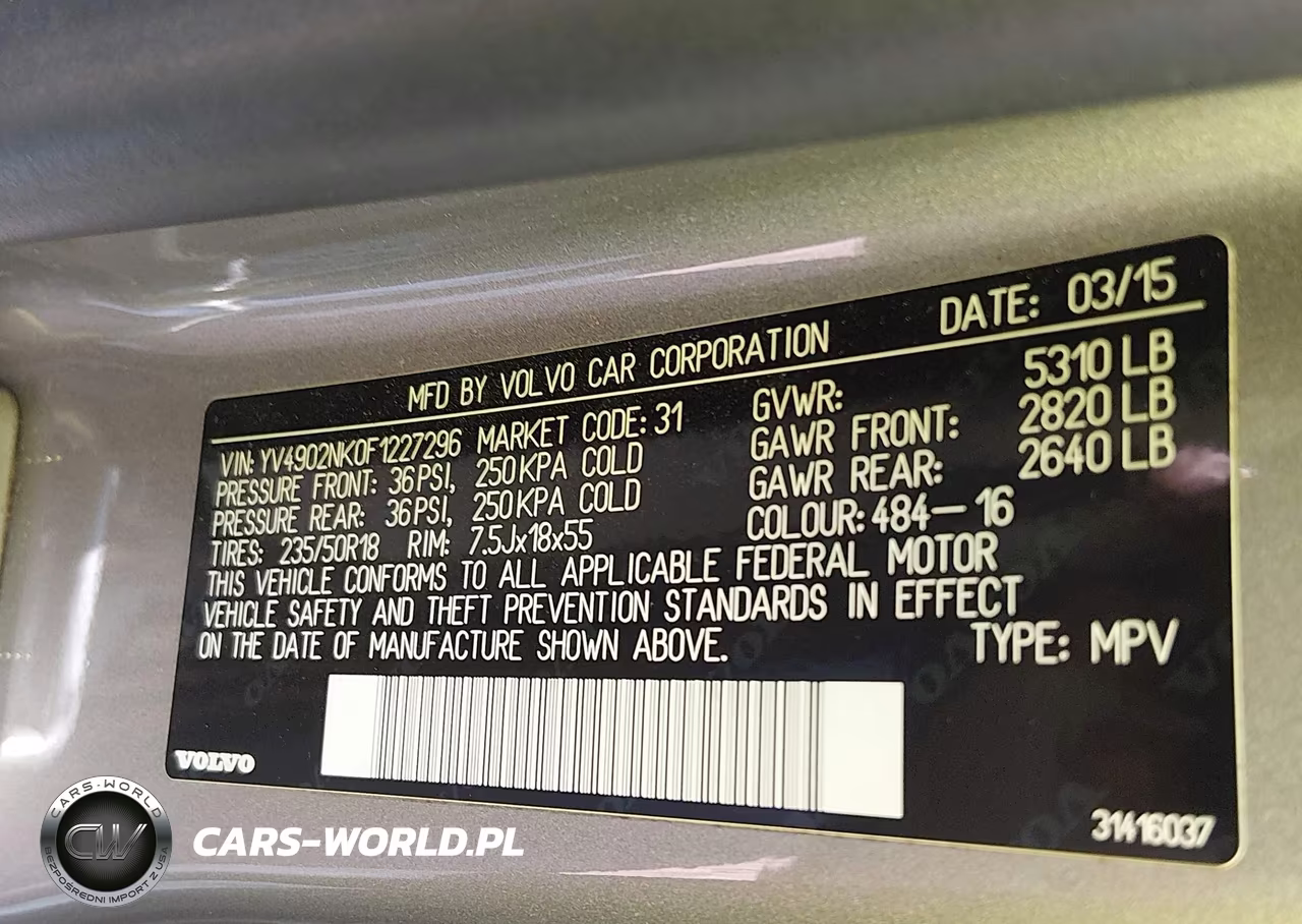 2015 Volvo Xc70 T6 VIN:YV4902NK0F1227296 - 9