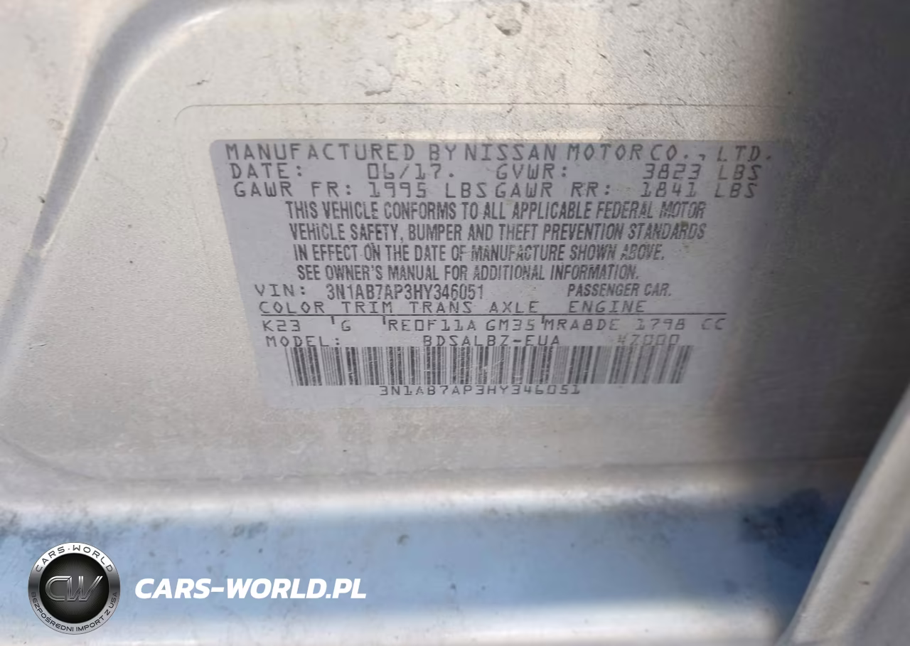 2017 Nissan Sentra S VIN:3N1AB7AP3HY346051 - 9