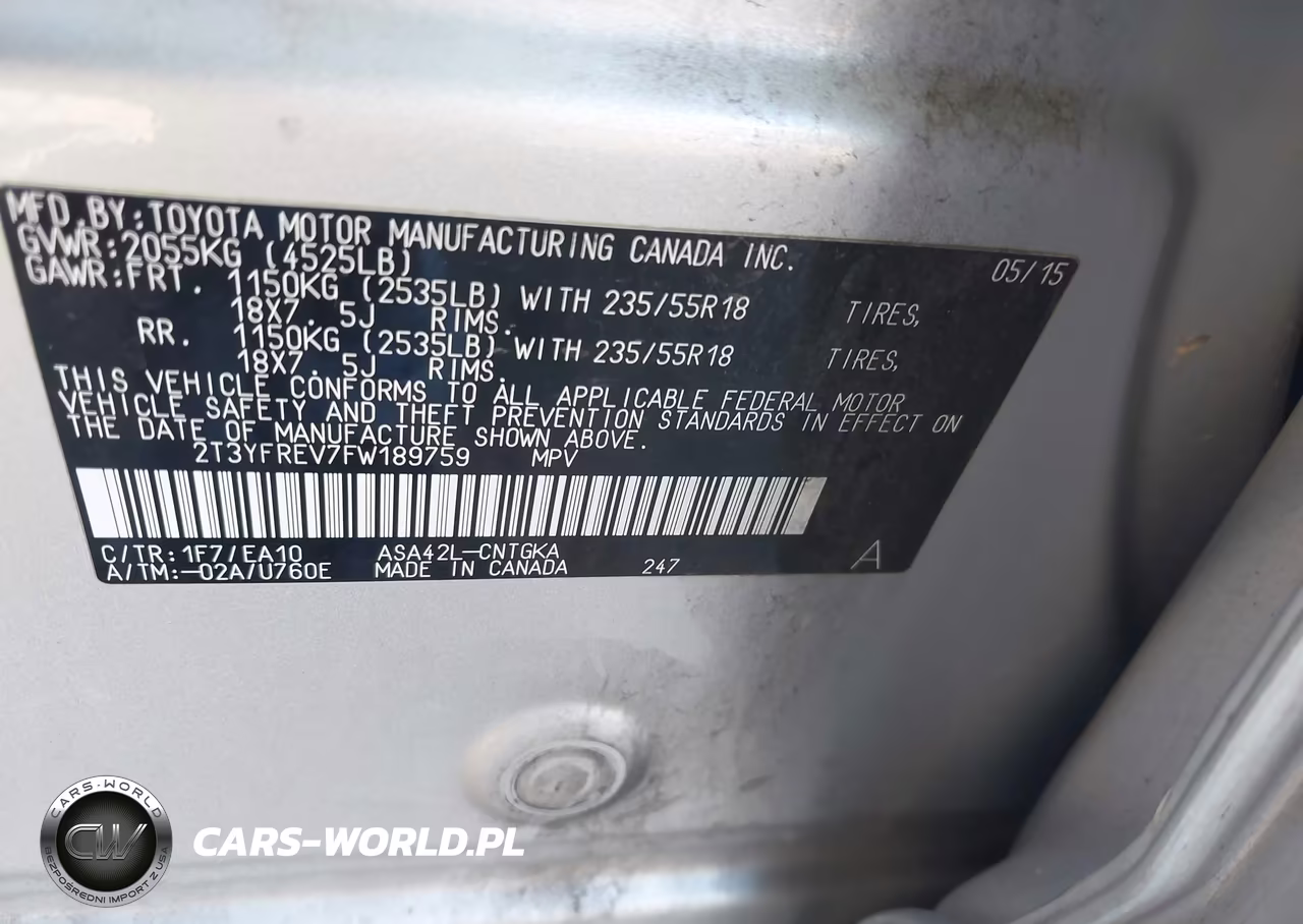 2015 Toyota Rav4 Limited VIN:2T3YFREV7FW189759 - 9