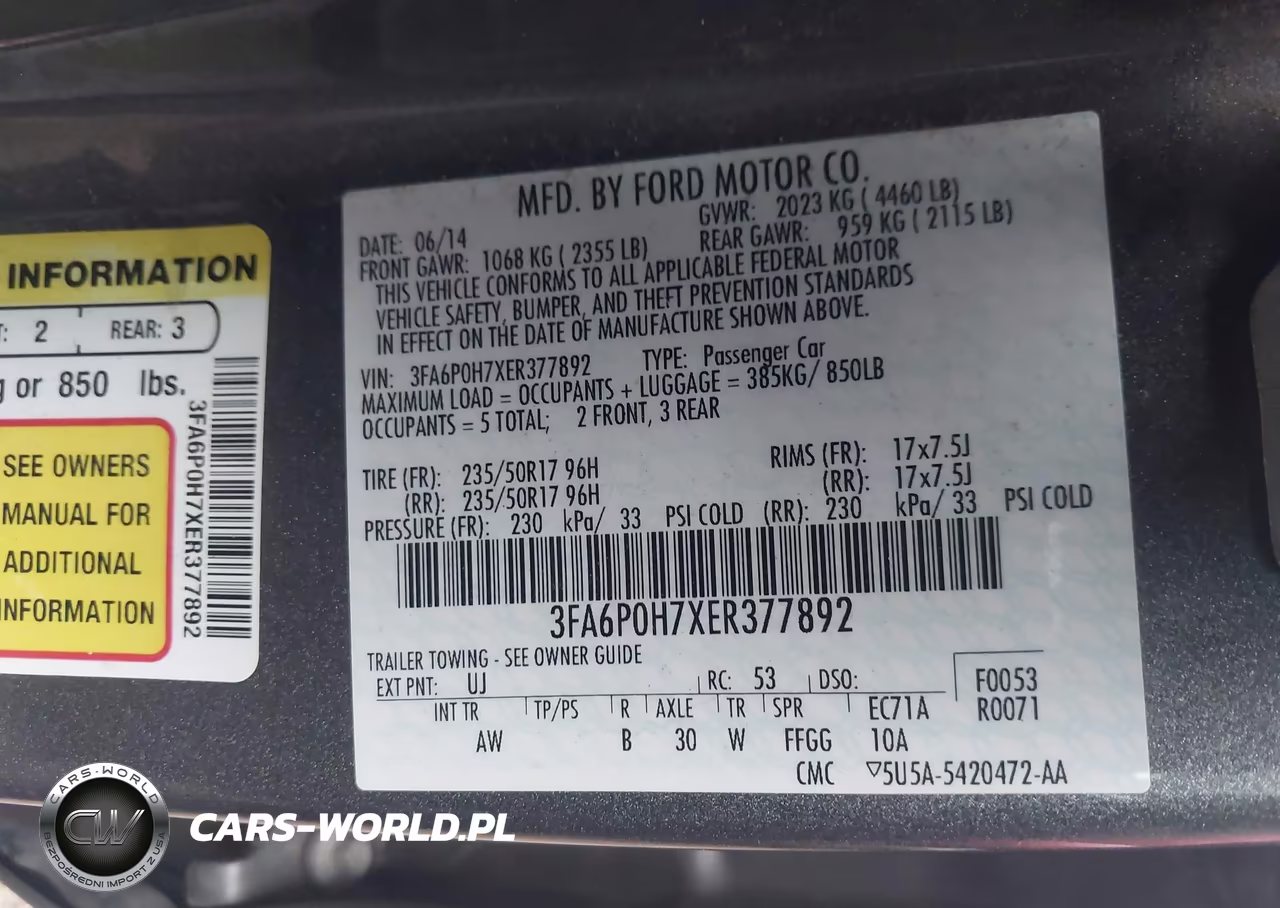 2014 Ford Fusion Se VIN:3FA6P0H7XER377892 - 9
