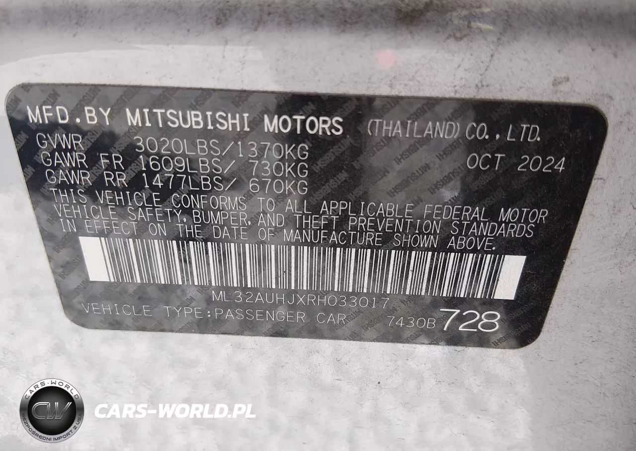 2024 Mitsubishi Mirage Es-Le VIN:ML32AUHJXRH033017 - 9
