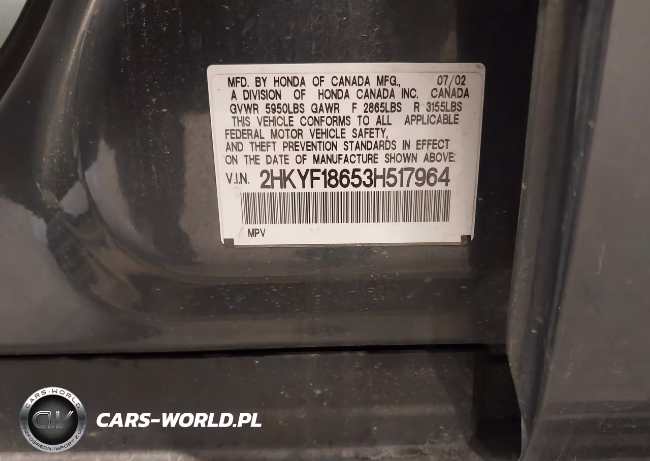 2003 Honda Pilot Ex-L VIN:2HKYF18653H517964 - 9