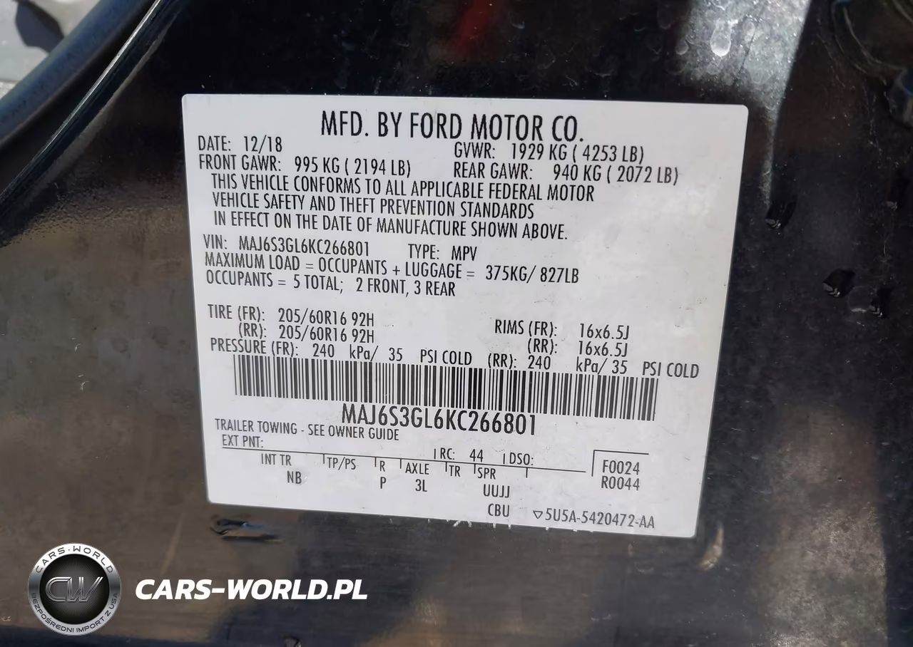 2019 Ford Ecosport Se VIN:MAJ6S3GL6KC266801 - 9