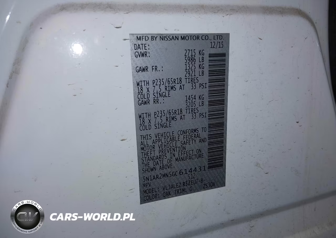 2016 Nissan Pathfinder Sv VIN:5N1AR2MN5GC614431 - 9