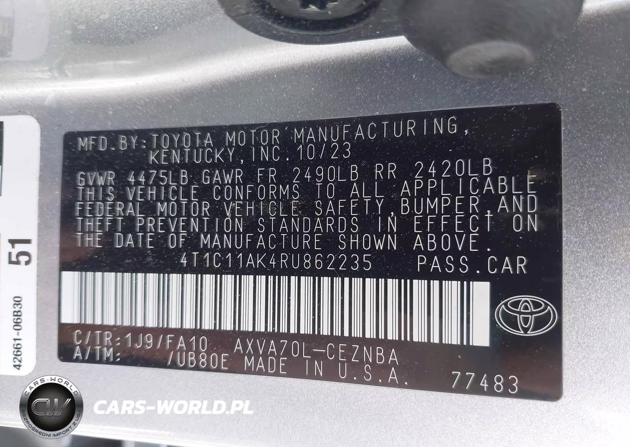 2024 Toyota Camry Le VIN:4T1C11AK4RU862235 - 9
