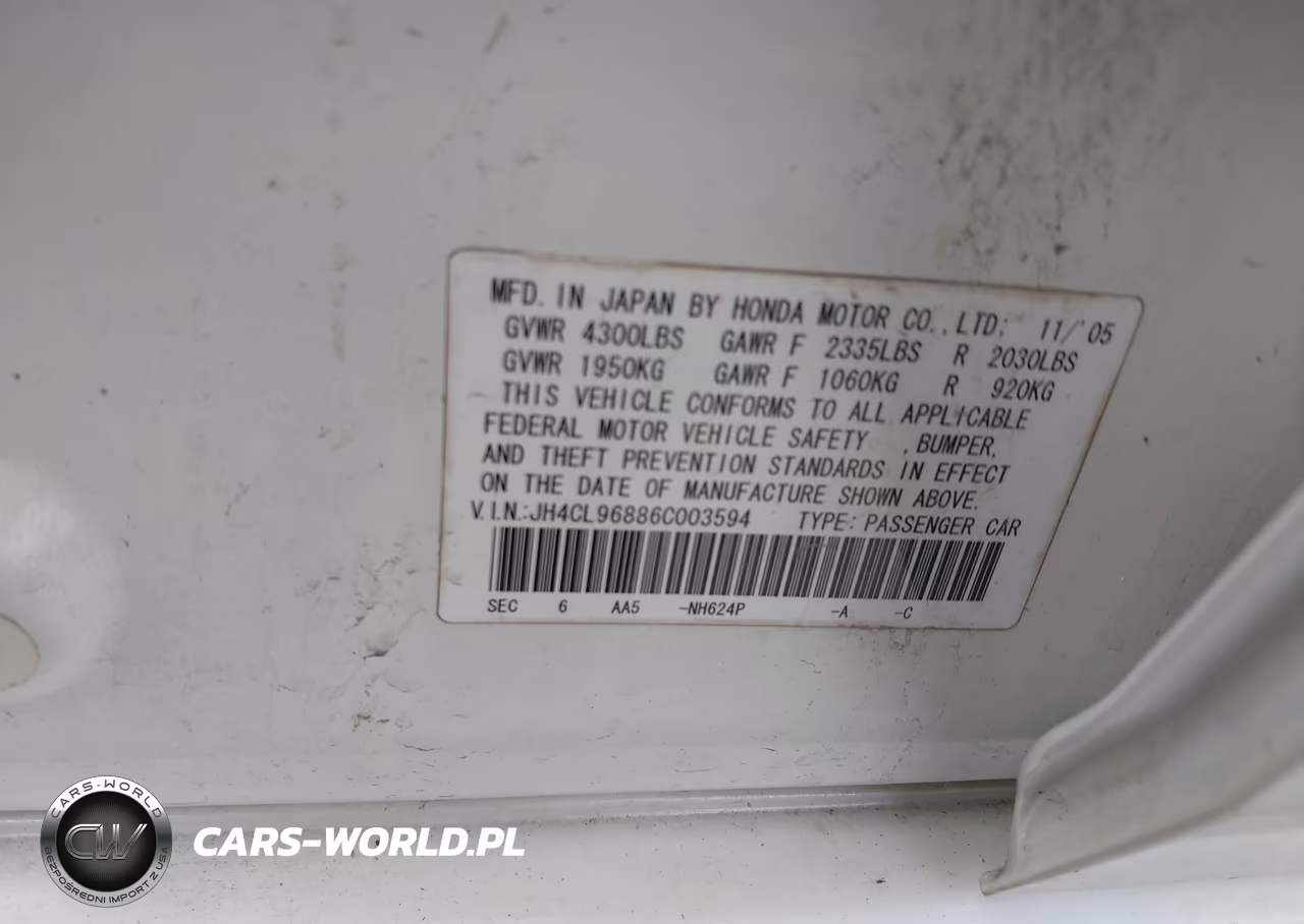 2006 Acura Tsx VIN:JH4CL96886C003594 - 9
