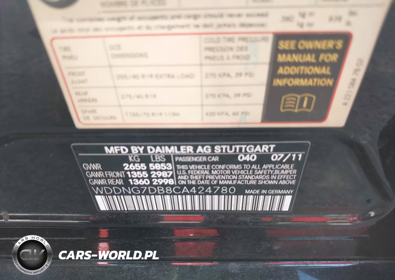 2012 Mercedes-Benz S 550 VIN:WDDNG7DB8CA424780 - 9