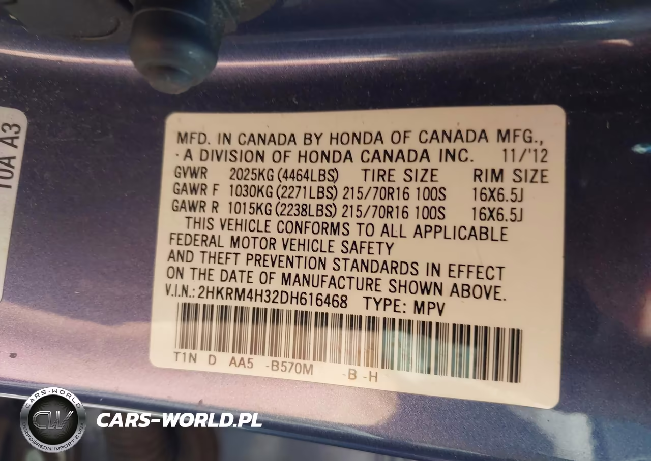 2013 Honda Cr-V Lx VIN:2HKRM4H32DH616468 - 9