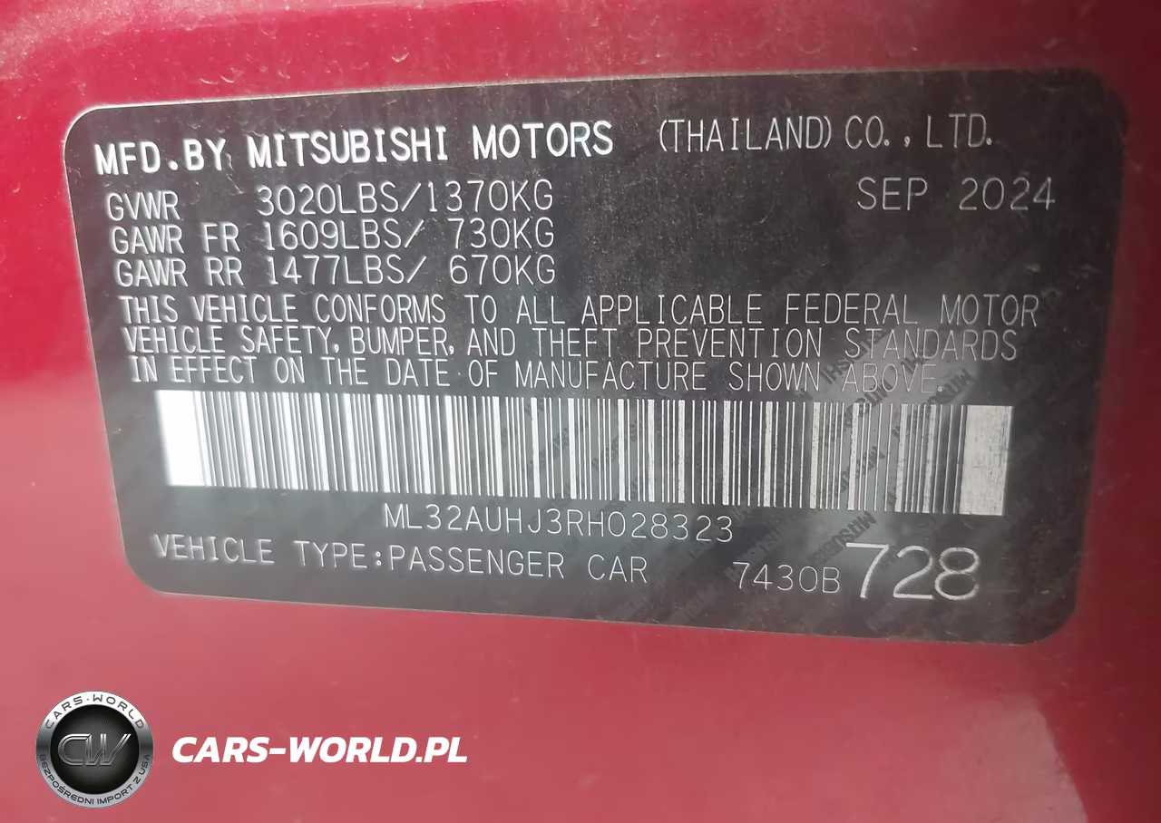 2024 Mitsubishi Mirage Es-Le VIN:ML32AUHJ3RH028323 - 9