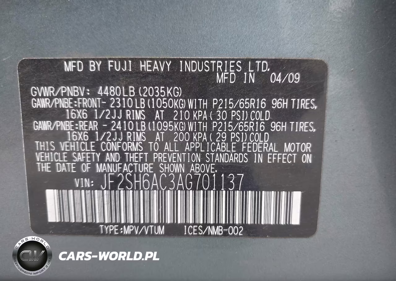 2010 Subaru Forester 2.5X VIN:JF2SH6AC3AG701137 - 9