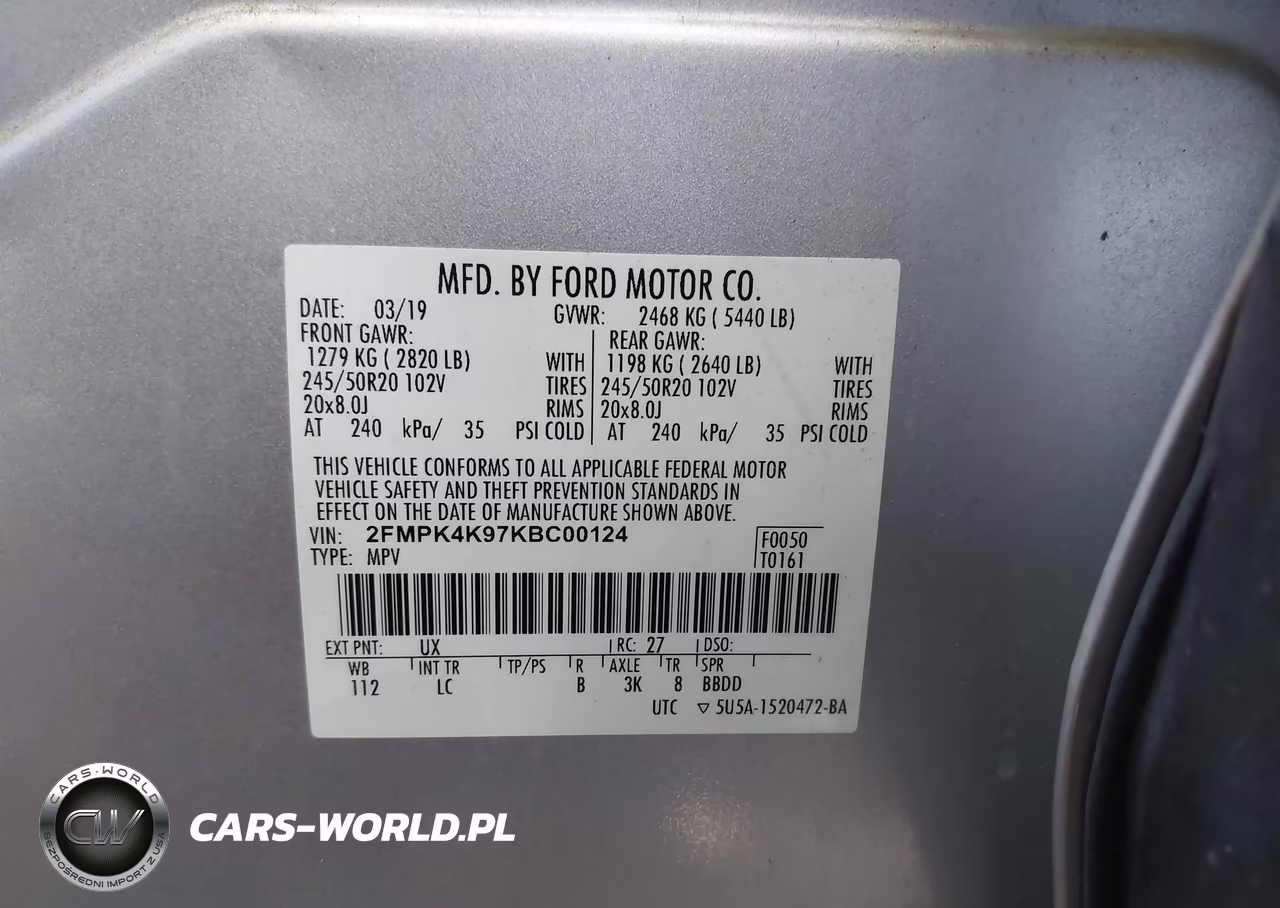 2019 Ford Edge Titanium VIN:2FMPK4K97KBC00124 - 9