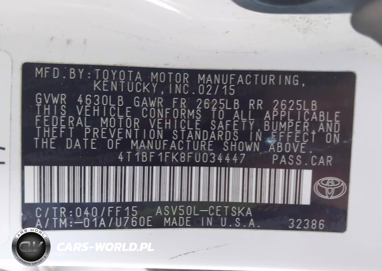2015 Toyota Camry Se VIN:4T1BF1FK8FU034447 - 9
