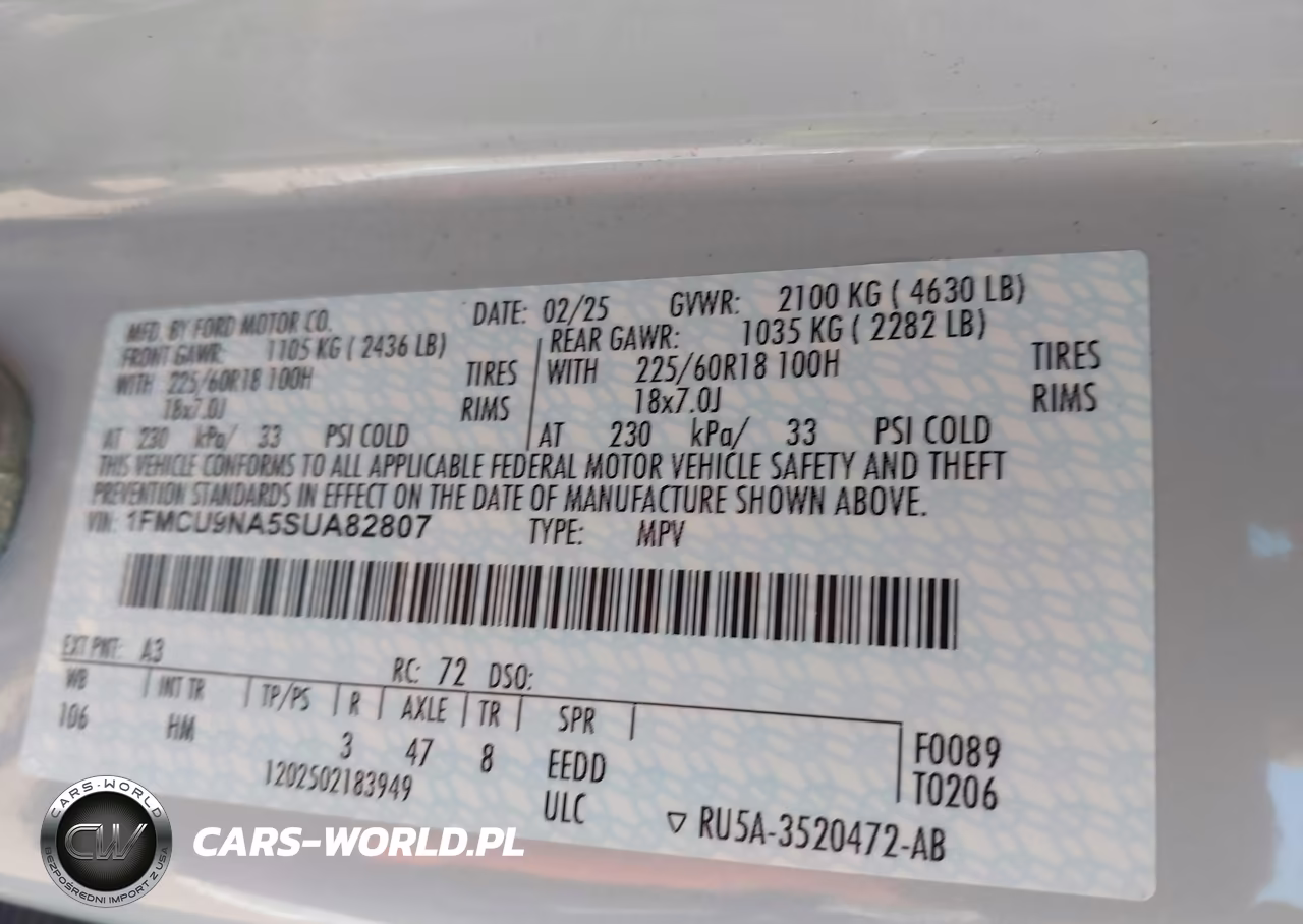 2025 Ford Escape St-Line Select VIN:1FMCU9NA5SUA82807 - 9