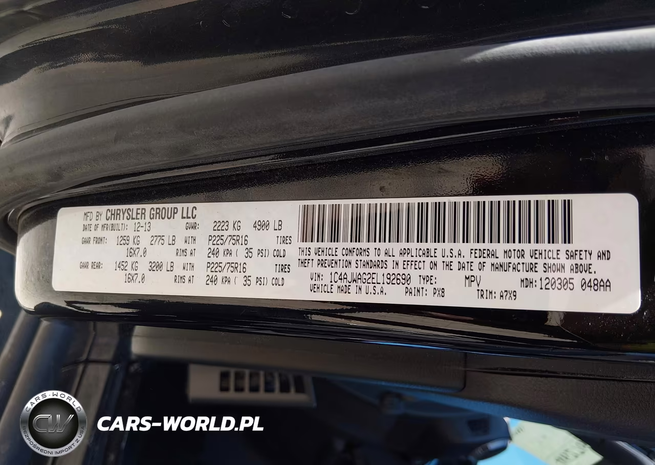 2014 Jeep Wrangler Sport VIN:1C4AJWAG2EL192690 - 9