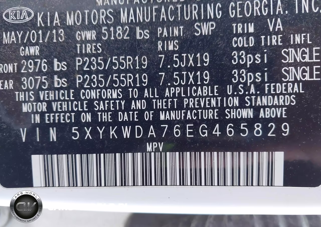 2014 Kia Sorento Limited V6 VIN:5XYKWDA76EG465829 - 9