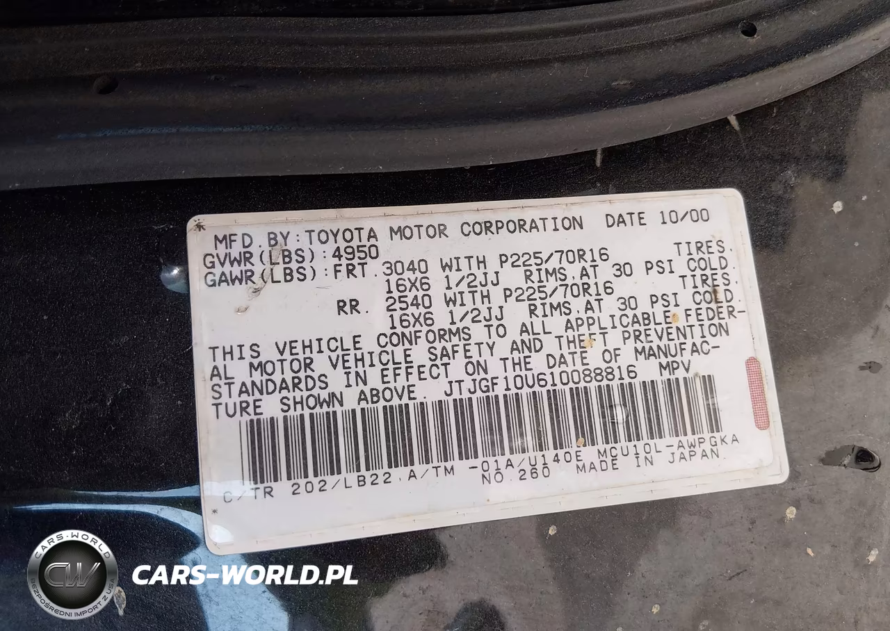 2001 Lexus Rx 300 VIN:JTJGF10U610088816 - 9