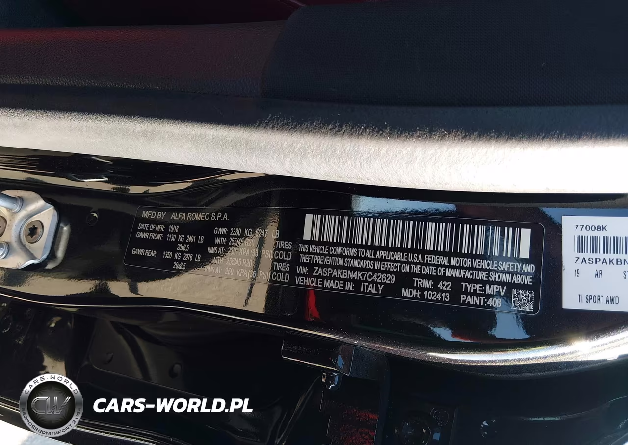 2019 Alfa Romeo Stelvio Ti Sport Awd VIN:ZASPAKBN4K7C42629 - 9