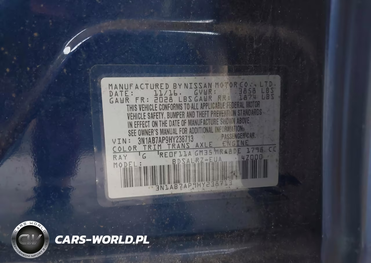 2017 Nissan Sentra Sr VIN:3N1AB7AP9HY238713 - 9