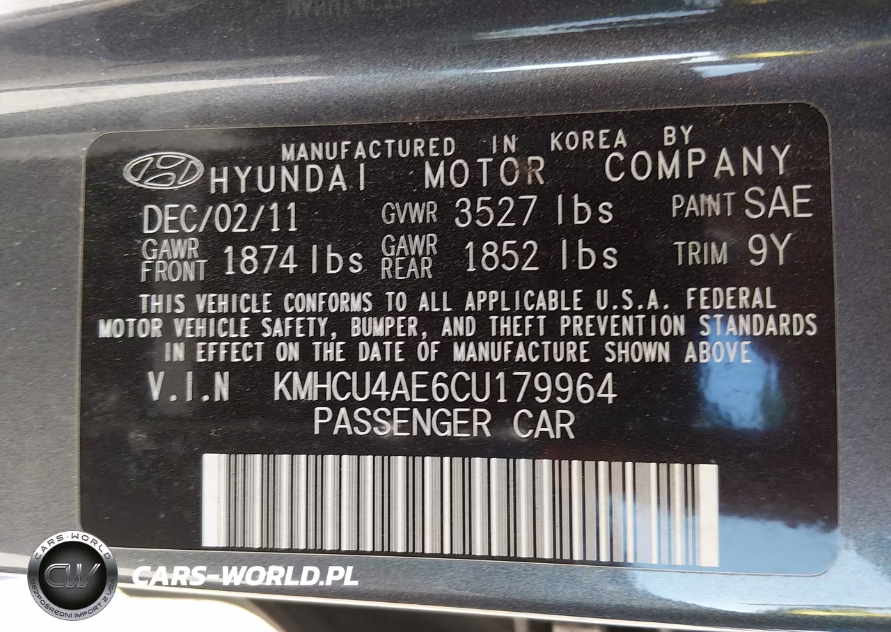 2012 Hyundai Accent Gls VIN:KMHCU4AE6CU179964 - 9