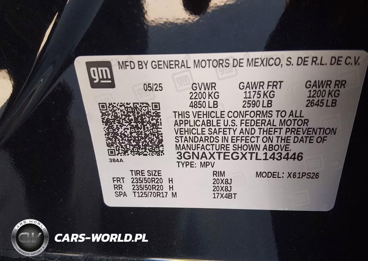 2026 Chevrolet Equinox Awd Rs VIN:3GNAXTEGXTL143446 - 9