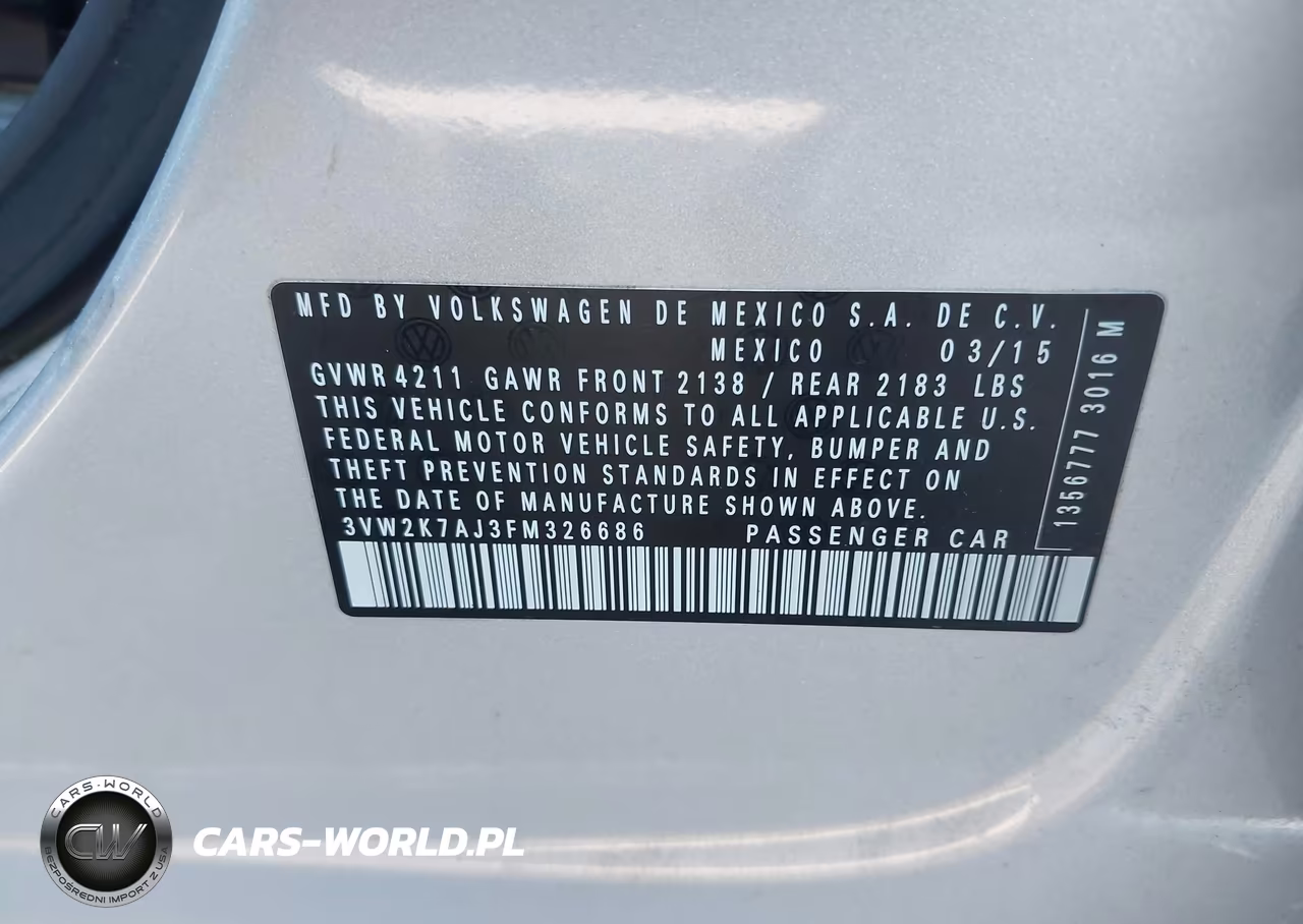 2015 Volkswagen Jetta 2.0L S VIN:3VW2K7AJ3FM326686 - 9