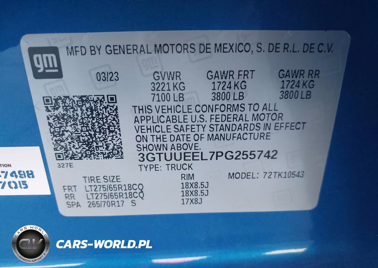 2023 GMC Sierra 1500 4Wd Short Box At4 VIN:3GTUUEEL7PG255742 - 9