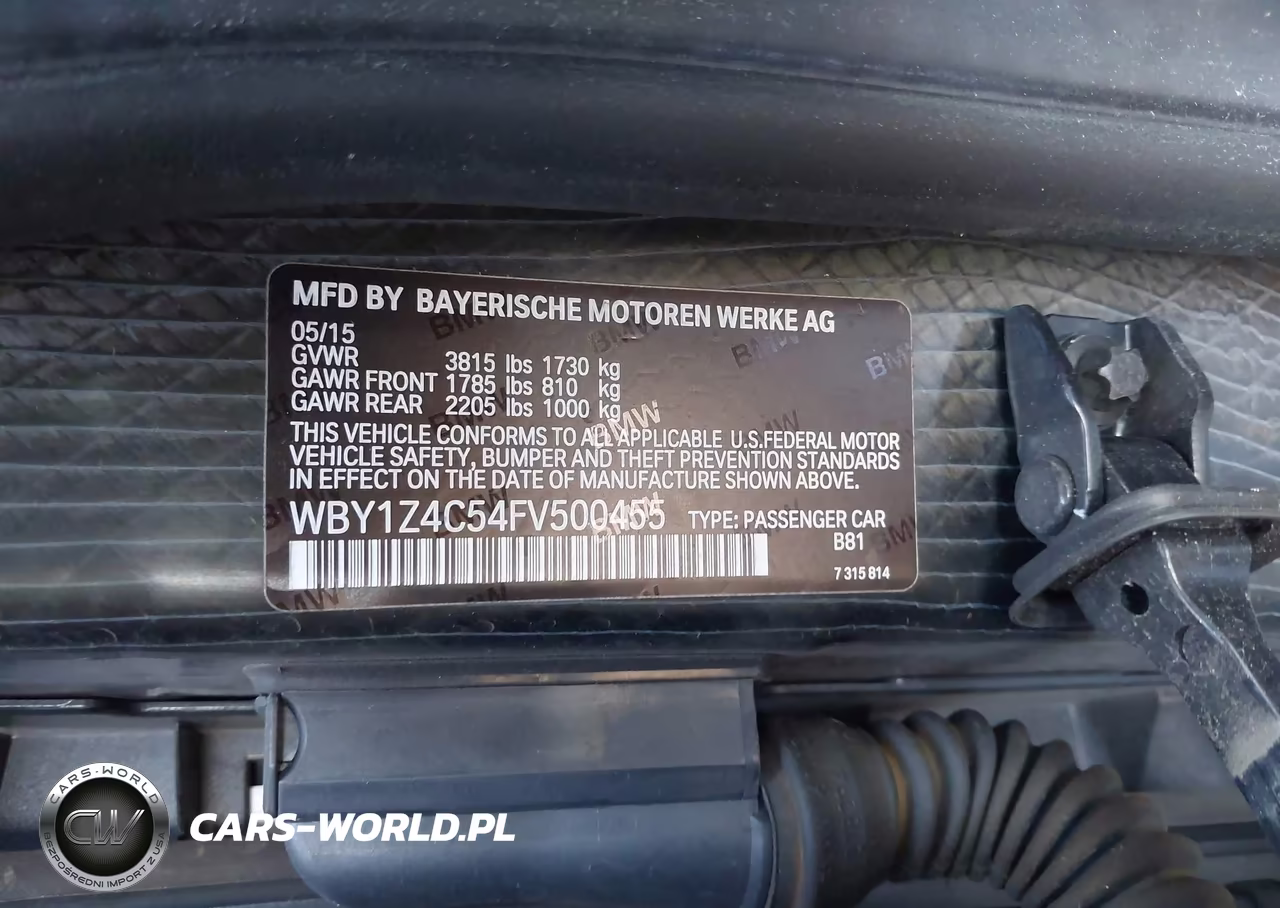 2015 BMW I3 Base W-Range Extender VIN:WBY1Z4C54FV500455 - 8