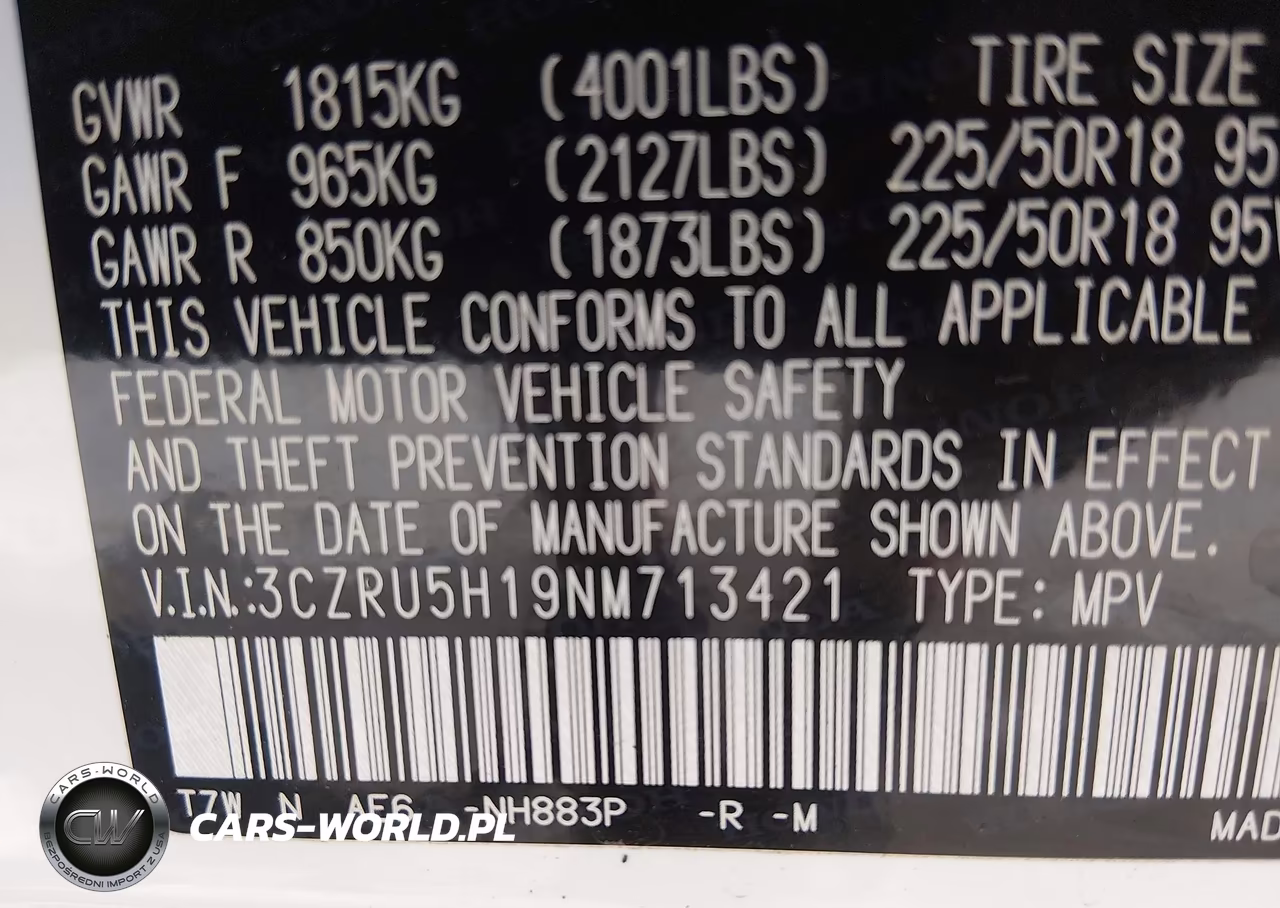 2022 Honda Hr-V 2Wd Sport VIN:3CZRU5H19NM713421 - 9