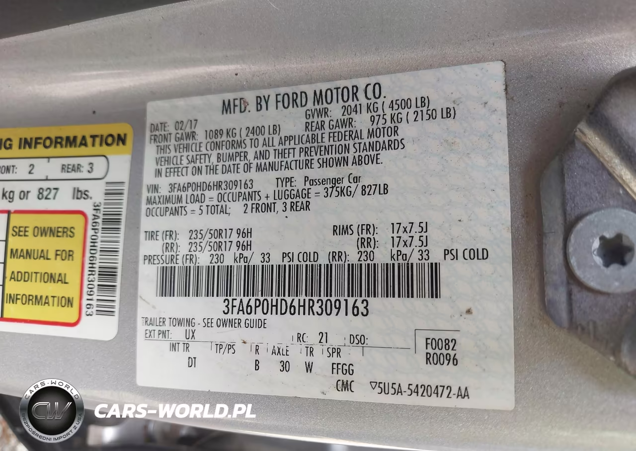 2017 Ford Fusion Se VIN:3FA6P0HD6HR309163 - 9